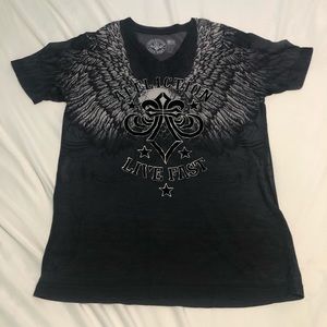 Buckle Affliction Black V Neck T shirt